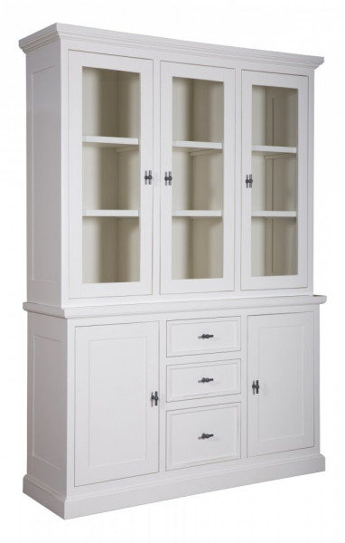 Wohnzimmerschrank Bücherschrank 160 cm 2-teilig Landhaus-Stil