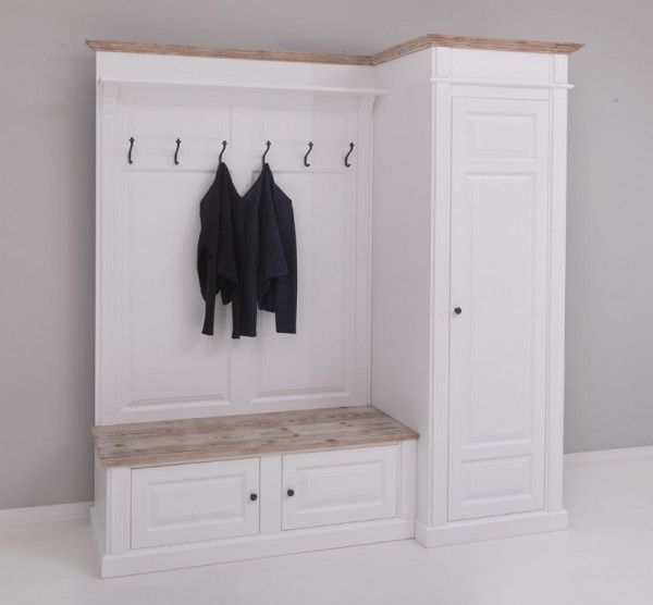 Garderobe mit Garderobenschrank PS720R Landhaus-Stil