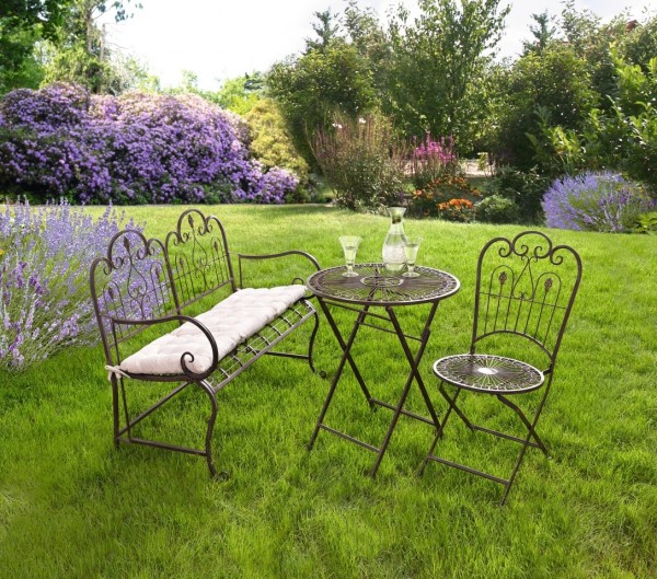 Gartentisch Klapptisch Metall Provence braun