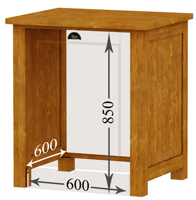 Küchenmodul Unterbauschrank für Geschirrspüler PS372 Massivholz Landhaus-Stil