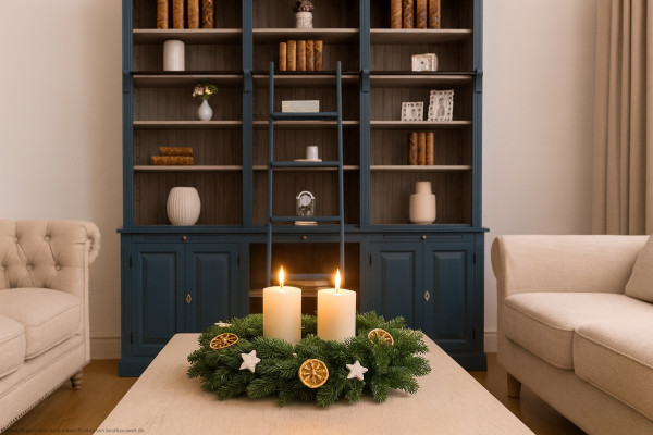 Bücherschrank Regalschrank 2-teilig PS321Sup/Bas 3TE Landhaus BIBLIOTHEK klassischer Stil