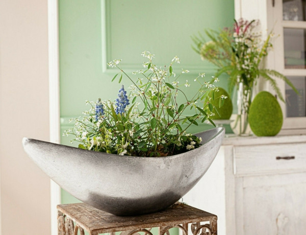 Jardiniere Pflanzschale Silberoptik 60cm
