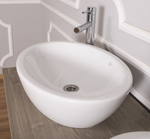 Aufbauwaschbecken Waschbecken oval von Antik mit Stil