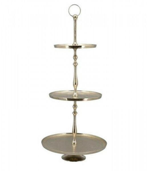 Etagere rund Aluguss glänzend 95 cm hoch