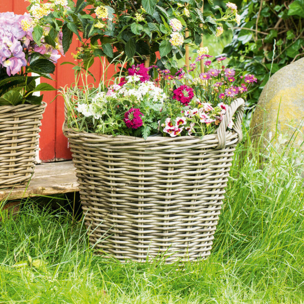 Pflanzkorb Rattan mit Henkeln maxi