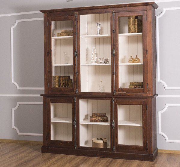 Vitrinenschrank 2-farbig P081-P015