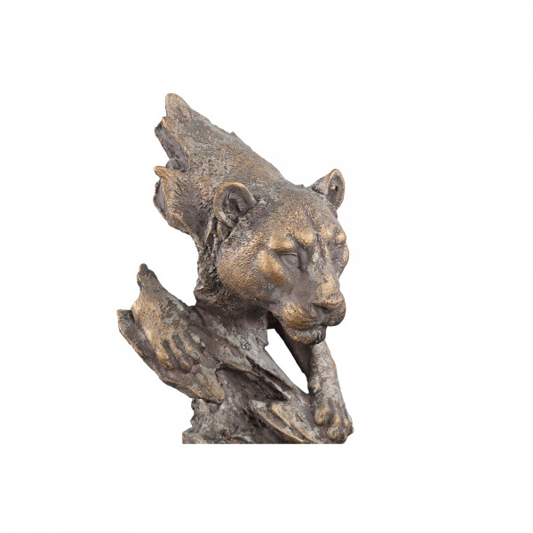 Skulptur Panther Löwin Kopf Büste 31cm