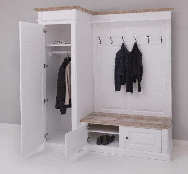 Garderobe mit Garderobenschrank PS720L Landhaus-Stil