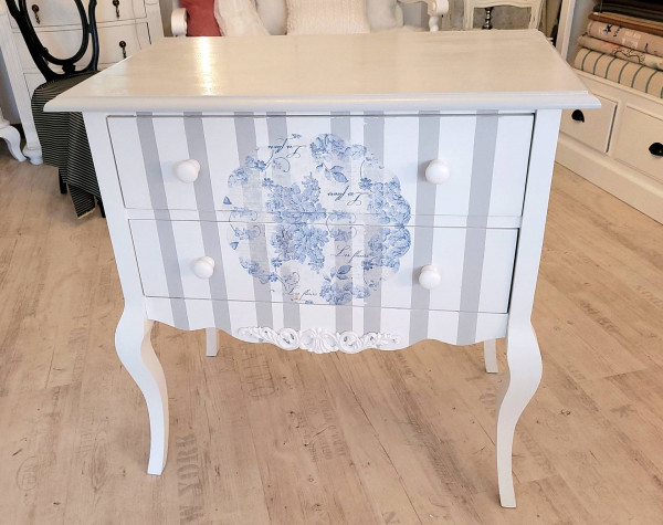 Kommode Unikat Les Fleurs Chippendale-Stil 80 cm Massivholz