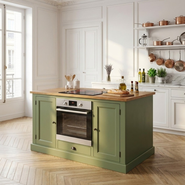 Multifunktionale Kücheninsel PS792 Massivholz Landhausstil