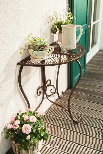 Gartentisch Konsoltisch Metall Provence braun