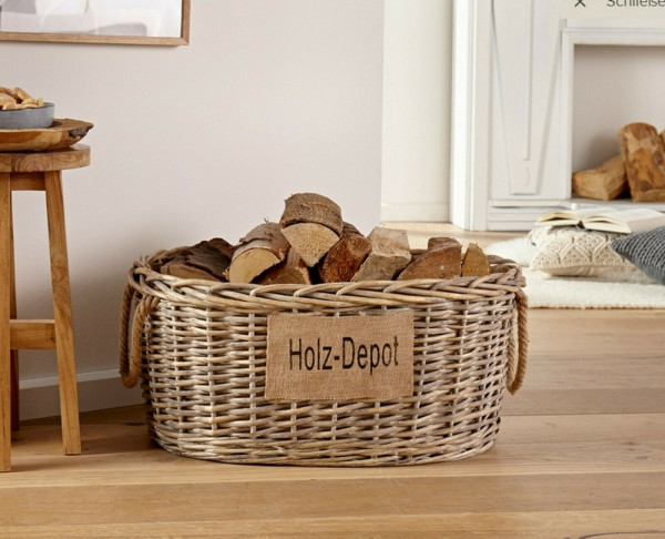 Rattankorb für Holz