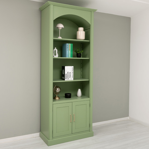 Bücherregal Bücherschrank ARKADE Zentralmodul PS805 aus Massivholz mit Rundbogen