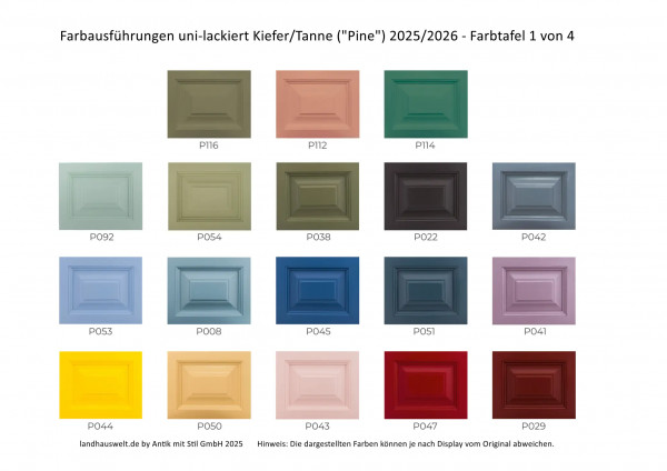 Neue Farben 2026 für unsere Naturholzmöbel