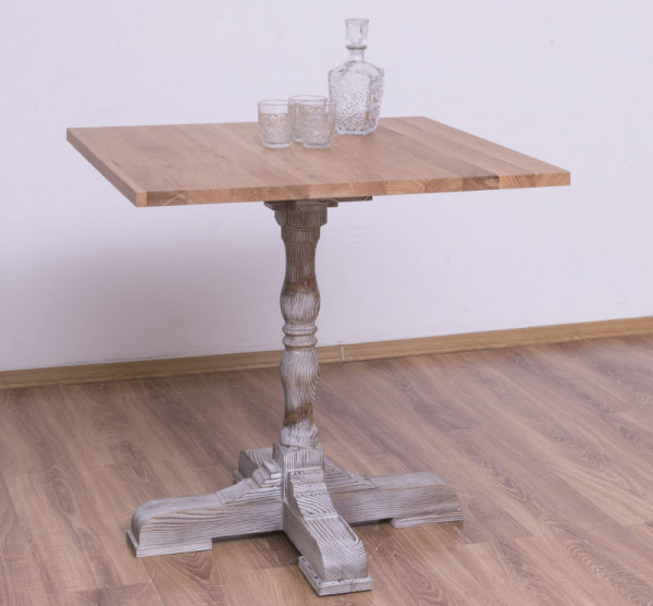 Bistro-Tisch oder kleiner Esstisch PS675, Tischplatte 80 x 80 cm, 100% Massivholz