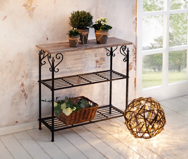 Metallregal Balkonregal Blumenbank Vintage französischer Stil