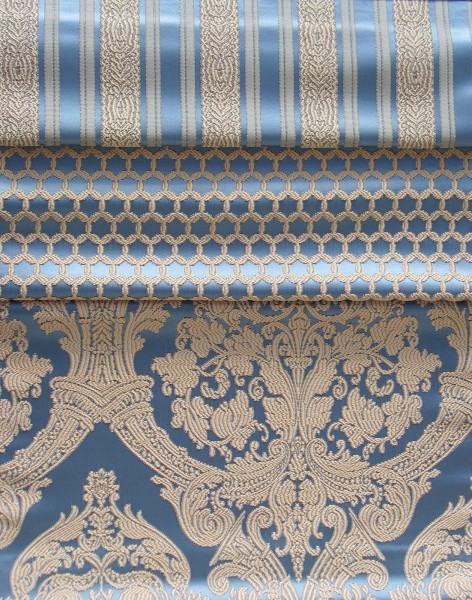 Stoff Renaissance Barock blau alle Muster