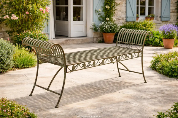 Metall-Gartenbank Provence Gruen Patina