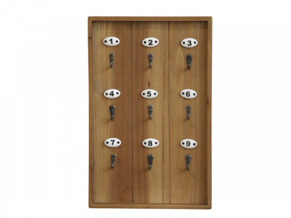 rustikales Schlüsselbrett aus Holz mit 9 Haken