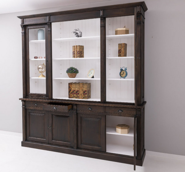 Bücherschrank Vitrinenschrank PS57Sup/PS16Bas 2-teilig