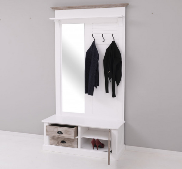Garderobe mit Spiegel PS722 Landhaus-Stil
