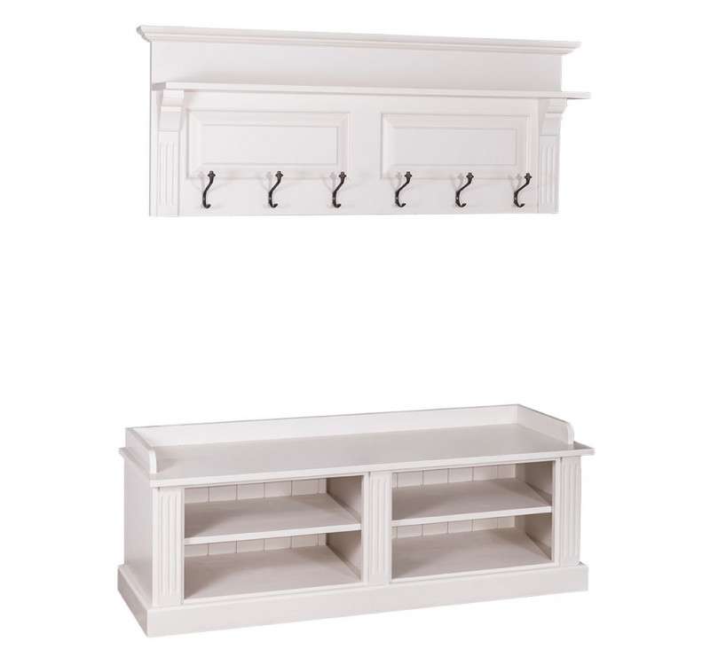 Wandgarderobe Garderobe Landhaus PS385SUP, 100% Massivholz