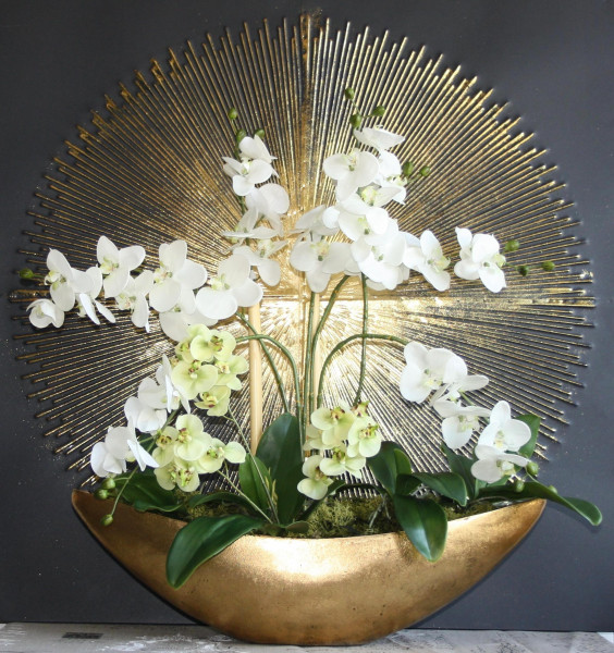 Jardiniere Pflanzschale Schiffchen Goldoptik 60cm