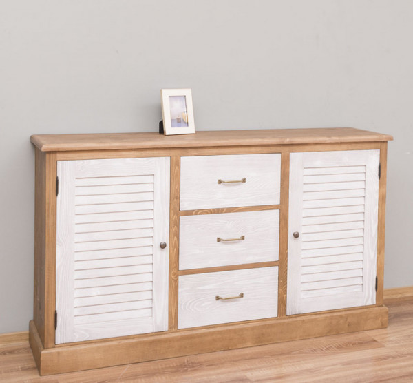 Sideboard Kommode LAMELLEN PS569 in Landhaus-Ausführung