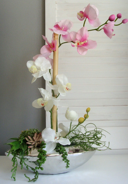 Pflanzschale Jardiniere, 26cm,Silberoptik, in modischem Design mit Antik Finish