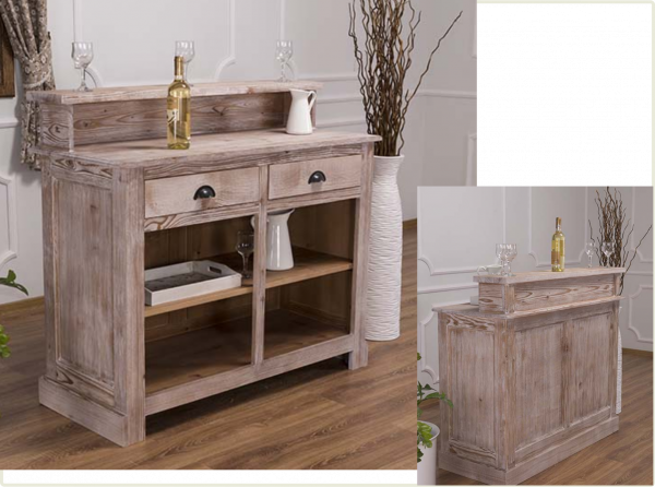 Theke Ladentheke CLASSIC 120 cm PS577 Empfangstheke Verkaufstheke Bar Gastronomie Landhaus-Stil
