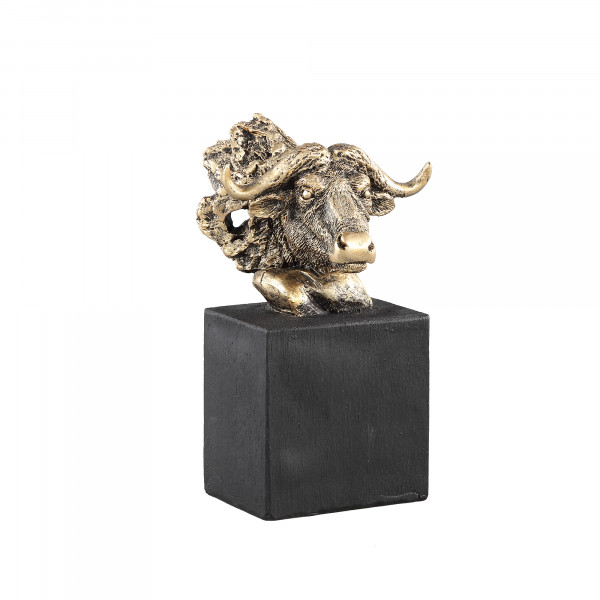 Skulptur Büffel Kopf "John Gold" 15,5cm-Copy