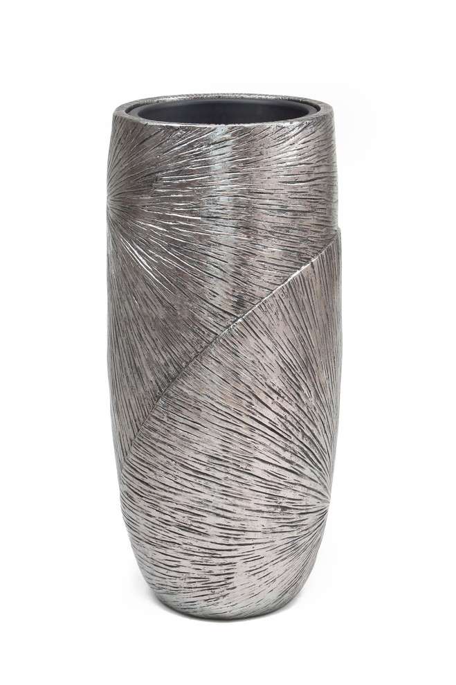 Edle TUBUS Blumenvase Matt Weiß – Pflanzeinsatz, 47,5 Cm Hoch, UV-beständig Für Innen & Außen